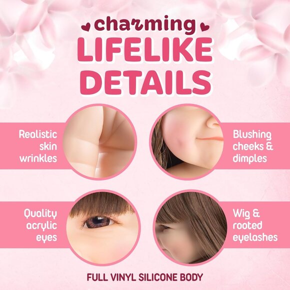 🆕18 inch Full Cloth Body With Vinyl Limbs Baby Doll Lily Mae Reborn Baby Girl - Picture 7 of 10